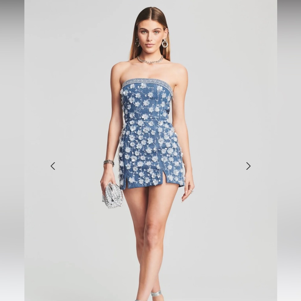 Never worn Retrofete strapless jean dress